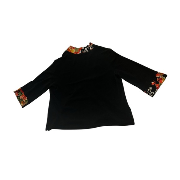 Soft Surroundings Asian Floral Kimono Jacket Blazer Long Sleeve Size Artsy 1X - Picture 9 of 10